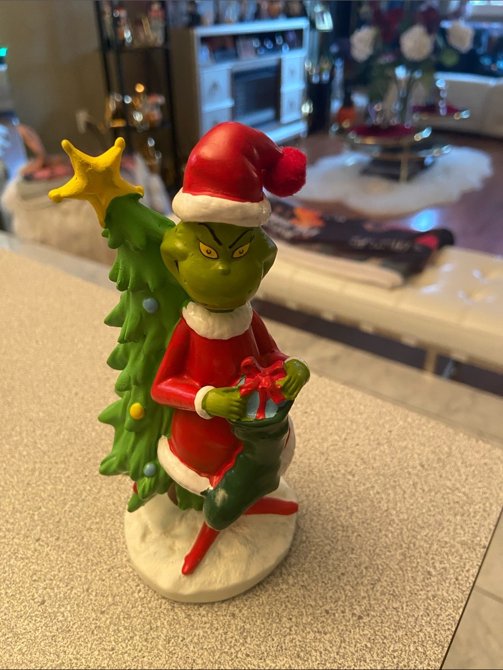 Grinch Holiday Figurine - Red & Green Christmas Decor